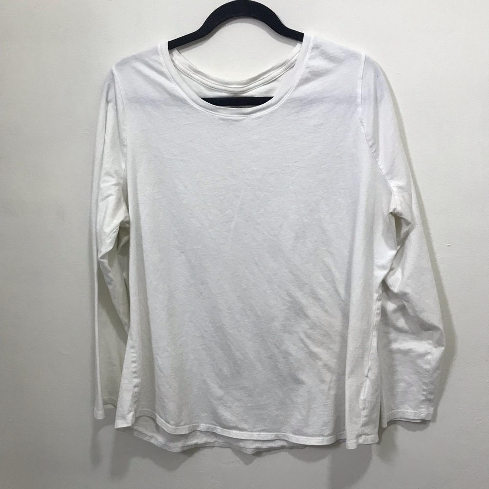 Classic White Long Sleeve Crewneck Top
